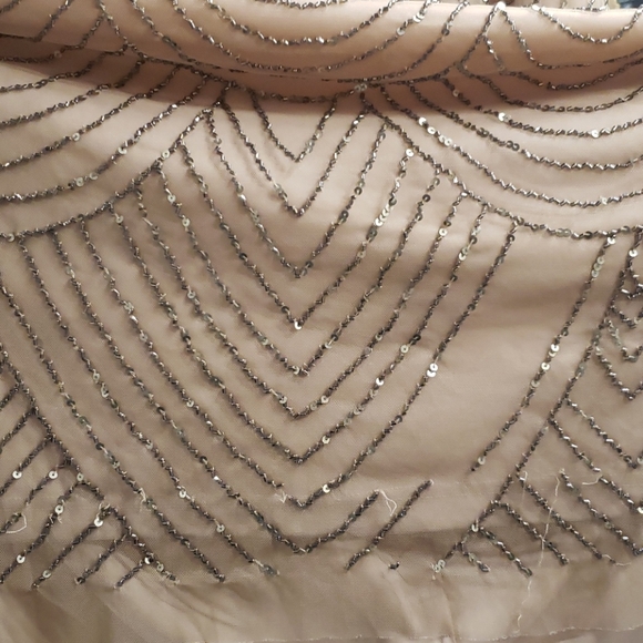 BHLDN Obreanna ADRIANNA PAPELL Taupe Pink Art Deco - Picture 6 of 10